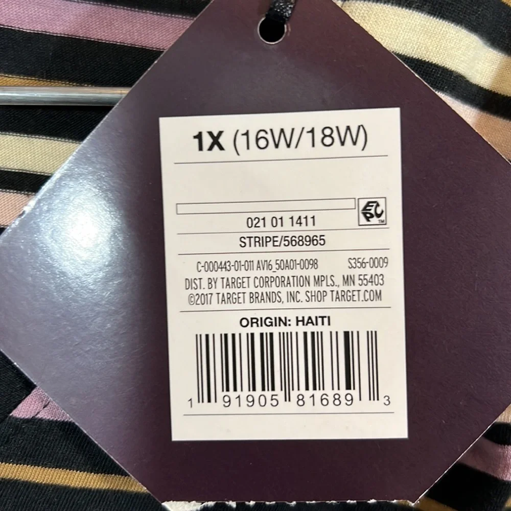Ava & Viv stripe long sleeve top size 1X - Picture 6 of 11